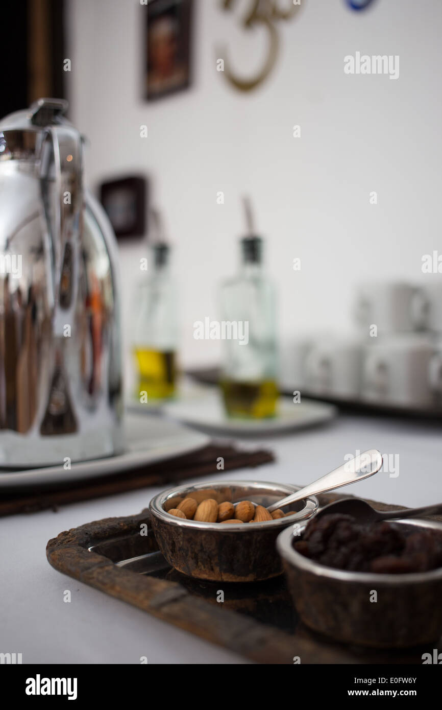 Breakfast spread at yoga retreat in Mexico Stock Photo