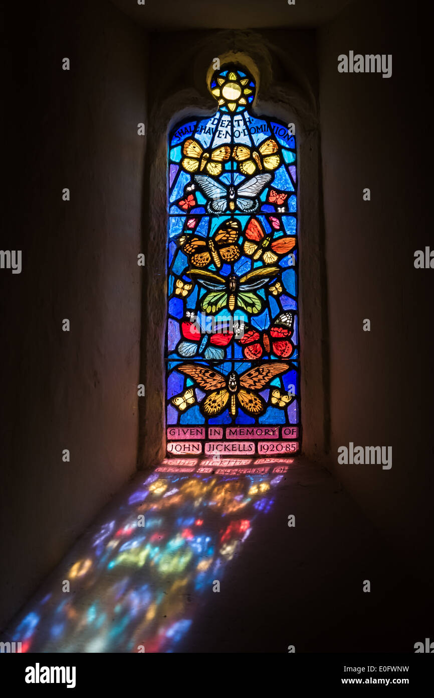 Church stained glass window Stock Photo
