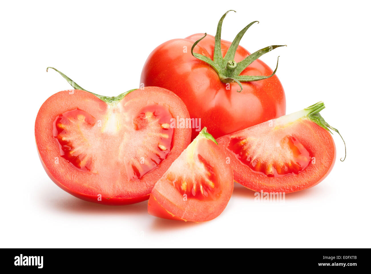 sliced tomatoes isolated Stock Photo Alamy