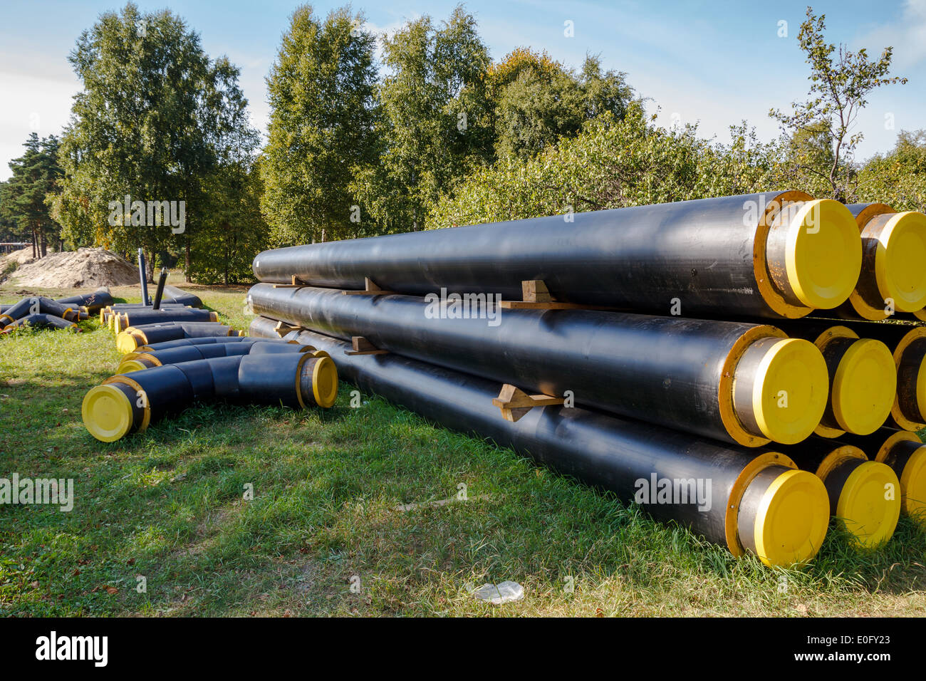 Stack of pipes Stock Photo