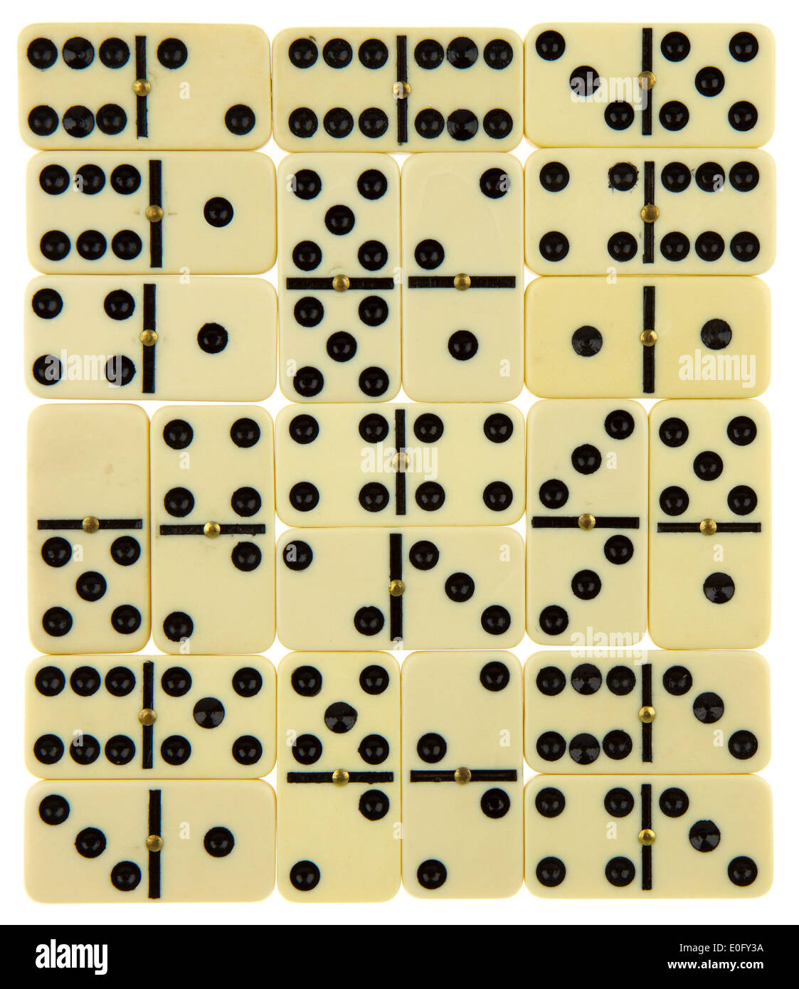Dominos texture, isolated on a white background Stock Photo