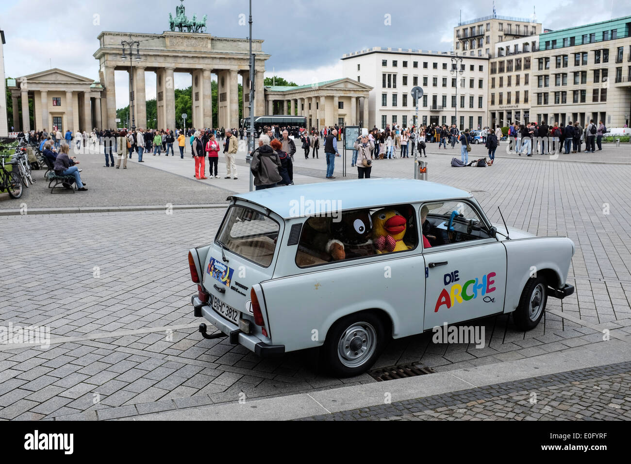 Trabant car Pariser Platz Berlin Germany Stock Photo