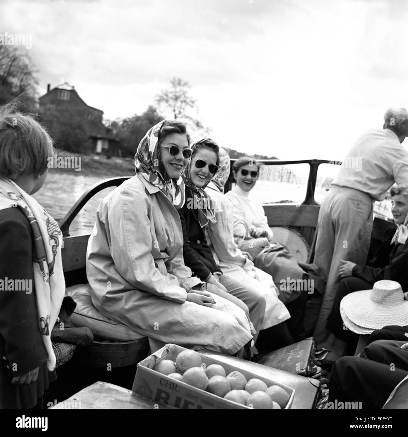 Summer boat ride Black and White Stock Photos & Images - Alamy