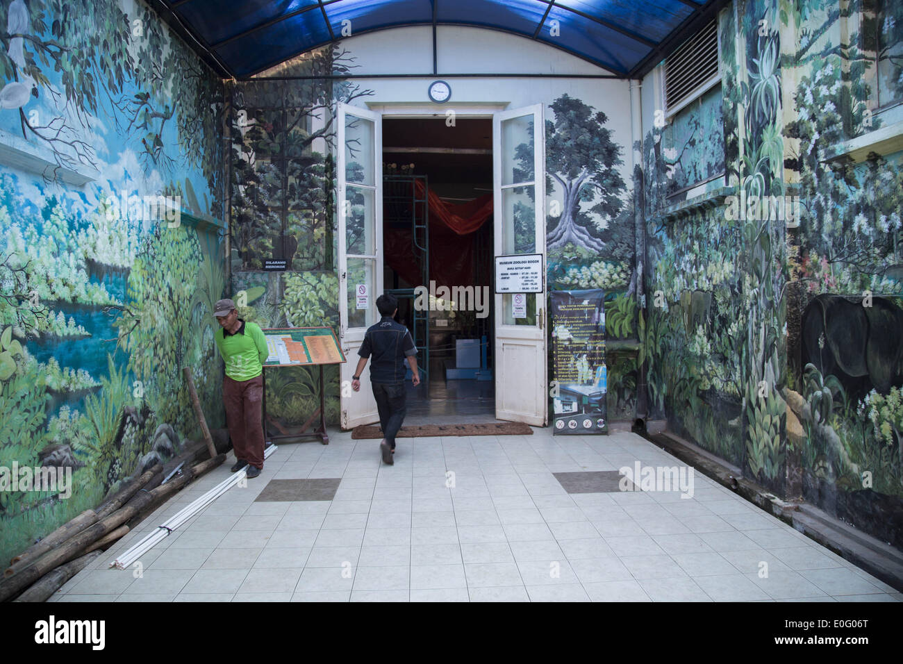 May 12, 2014 - Bogor, West Java, Indonesia - Entrance to the museum. Zoology Museum located in Bogor, West Java, Indonesia wast built during the colonial era in 1894 by the name ''Zoologicum Bogoriens by Dr. J. C. Koningsberger as Zoology Lab that doing research related to zoology.Nowadays the museum under Indonesia Research Organization have mission to provide Indonesian Fauna Information to young generation as part of science education and also to become international known zoology information in Indonesia. The museum need more help by government to make it look better. (Credit Image: © Dona Stock Photo