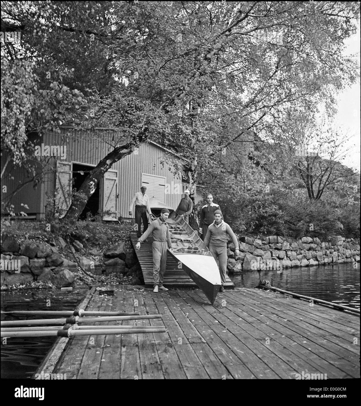 Rowing boat at Långholmen, Stockholm 1947 Stock Photo Alamy