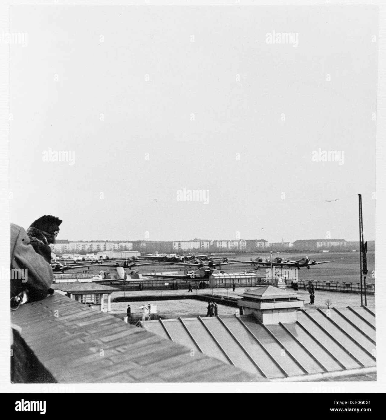 Airport Tempelhof in Berlin, Germany 1937 Stock Photo