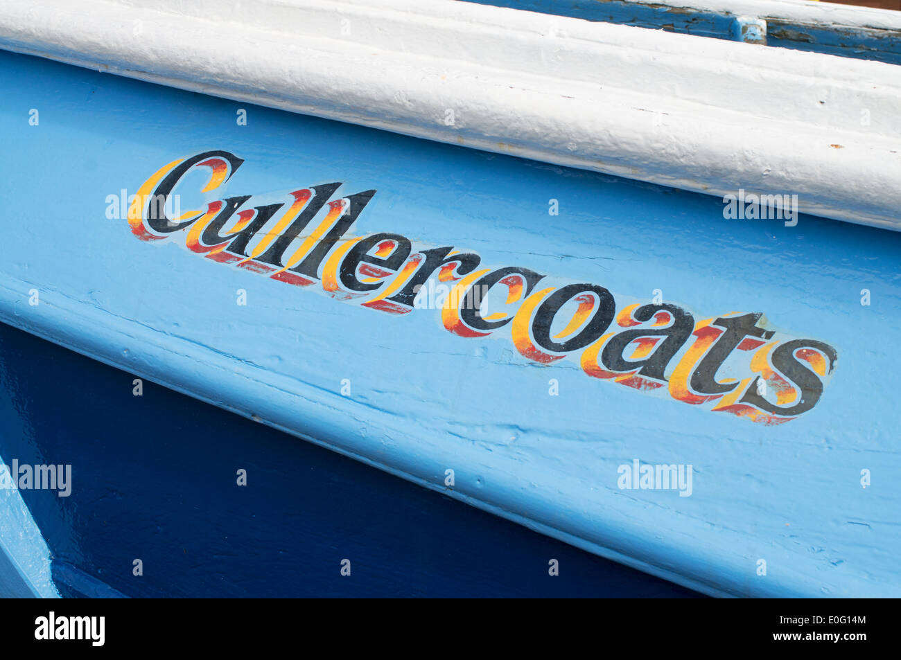 Fishing coble from Cullercoats north east England, UK Stock Photo