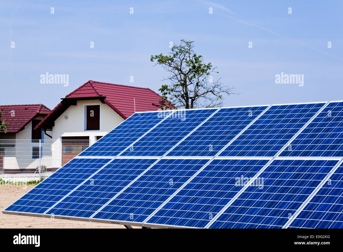 Regenerative, alternative Solar energy. Solar energy power station., alternative Solar Energie. Sonnenenergie Kraftwerk. Stock Photo