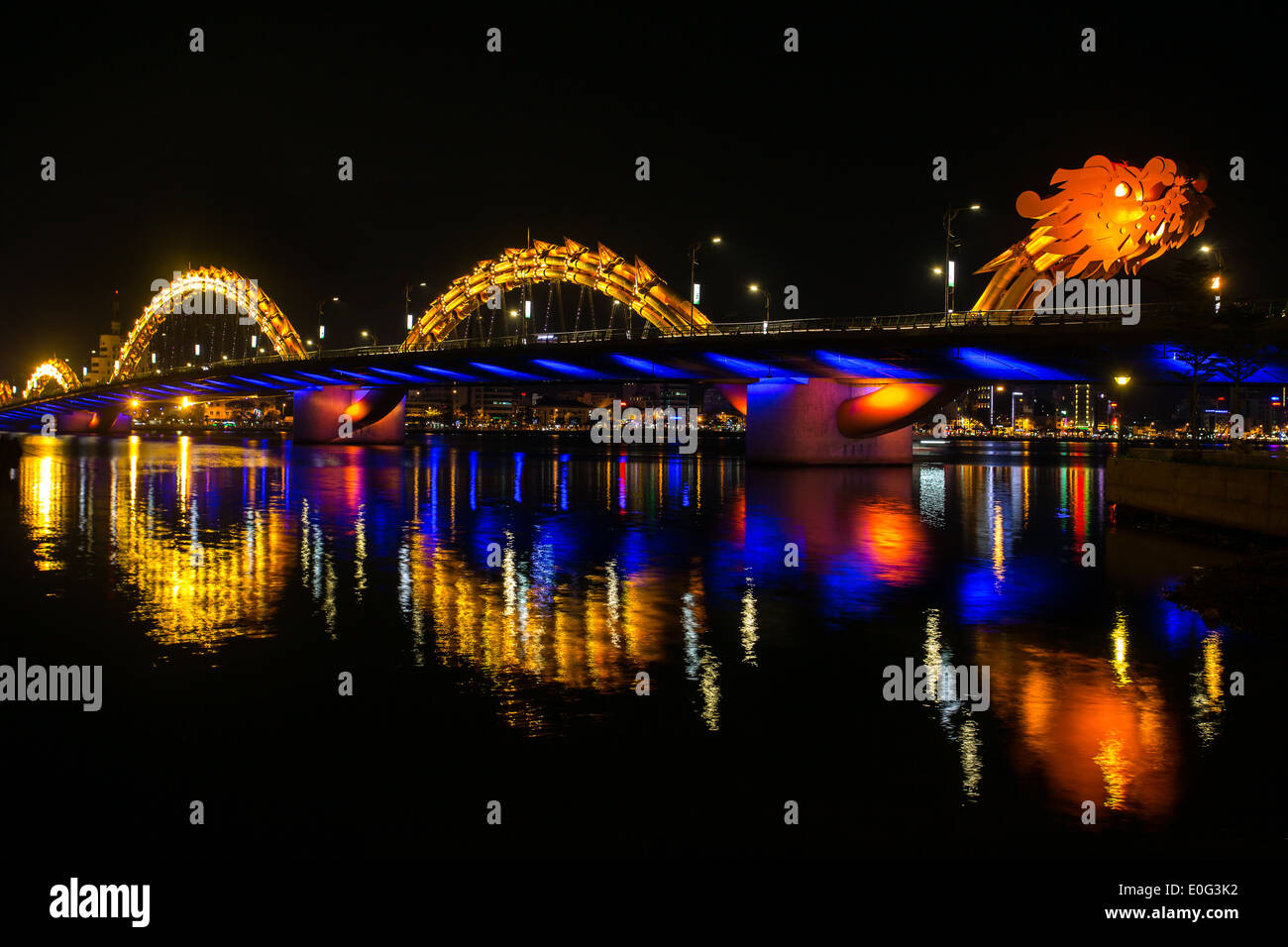 Dragon River Bridge ( Rong Bridge) in Da Nang, Vietnam Stock Photo