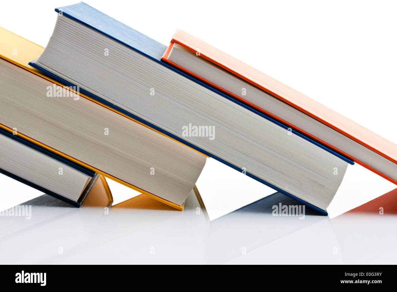 Books on wei ? ?em background to the reading, Buecher auf weißem Hintergrund zum Lesen Stock Photo