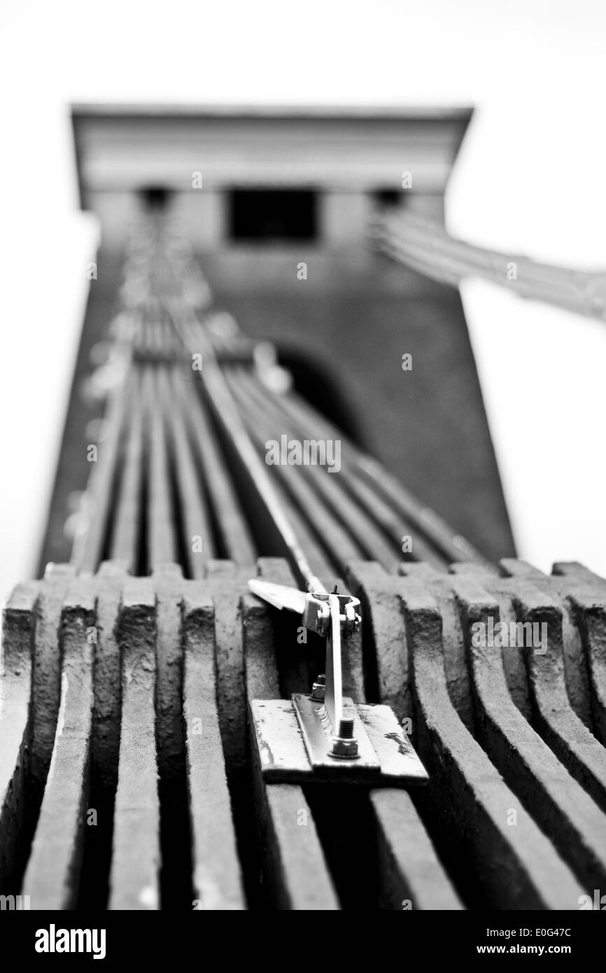 A close up view of the support system of the Clifton Suspension Bridge Stock Photo