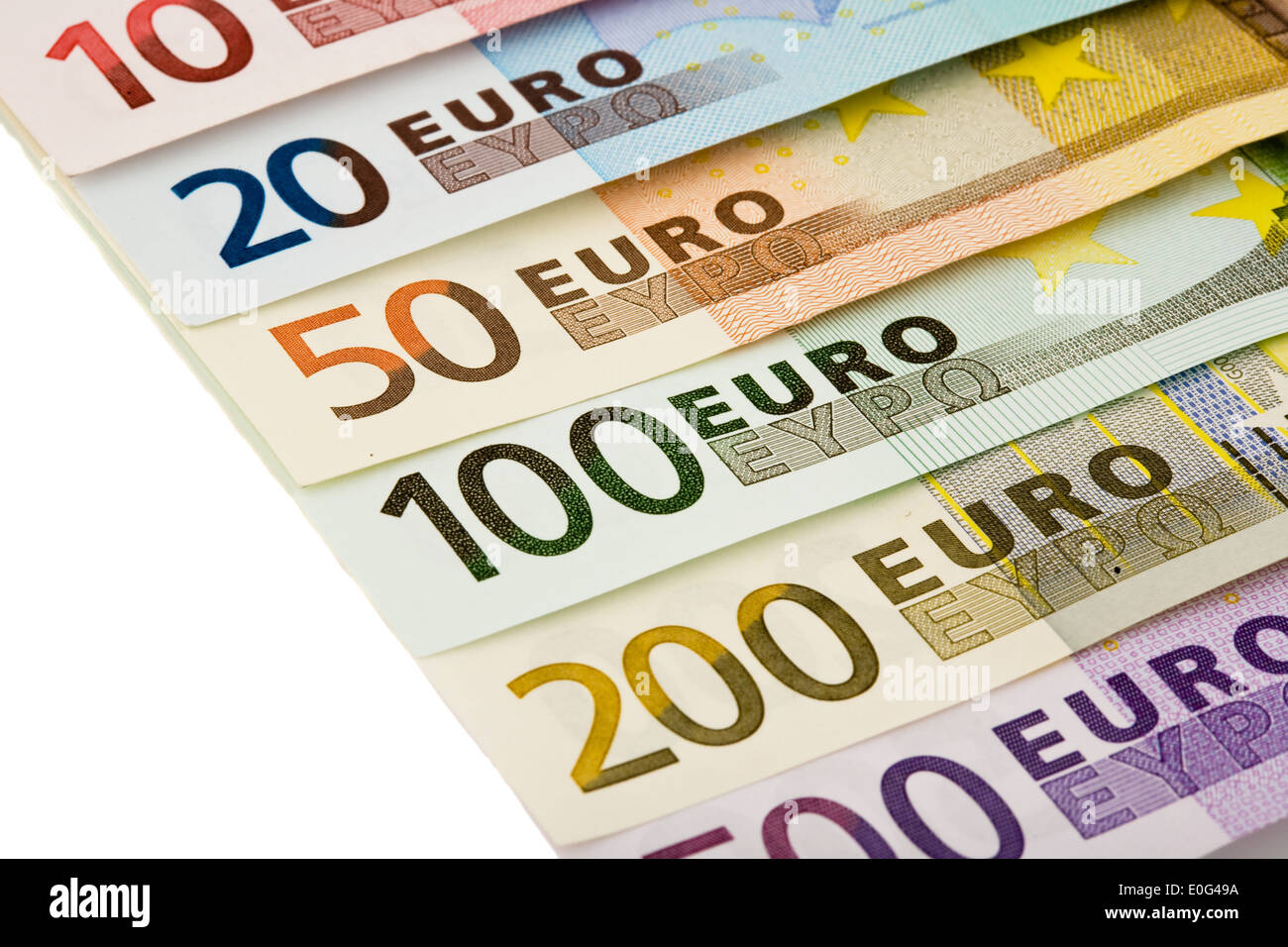 Eurobank notes, Eurogeldscheine Stock Photo