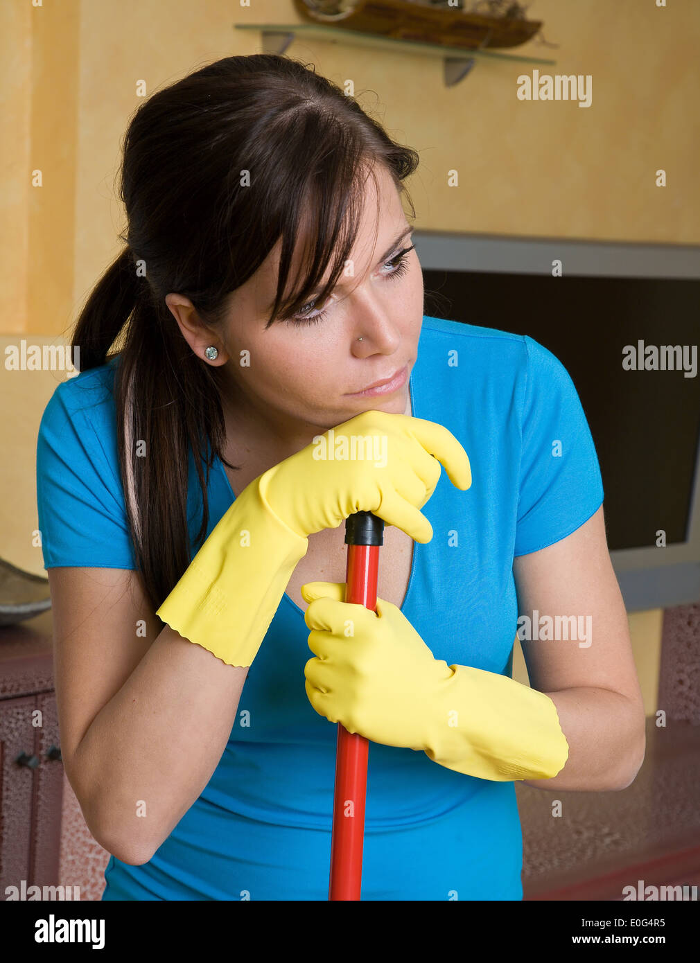 house cleaning work woman Stock Photo