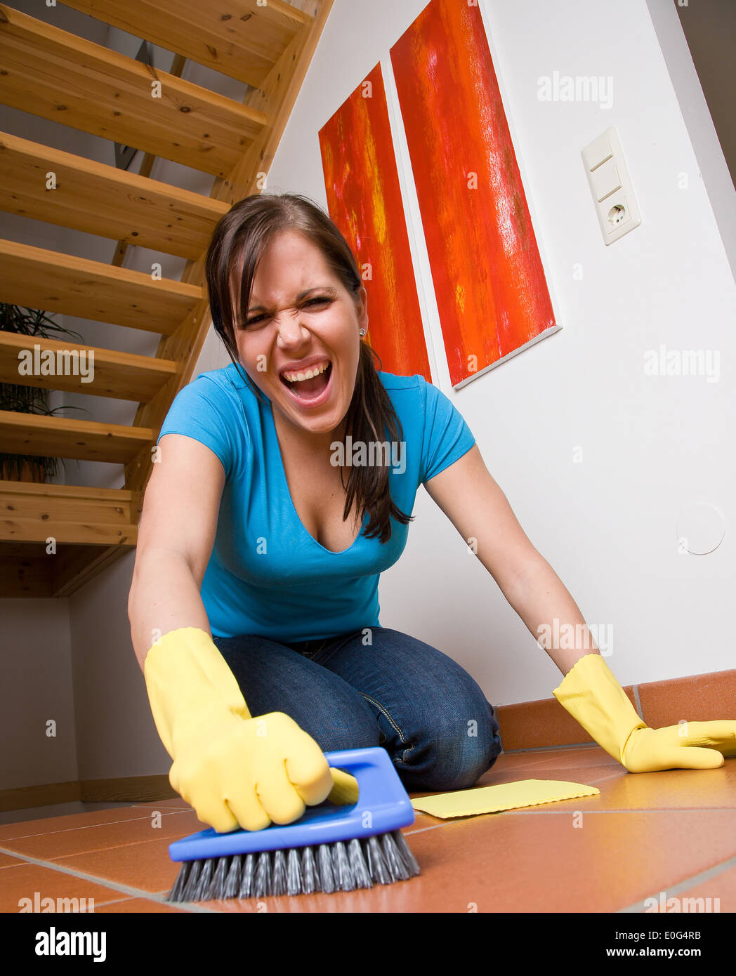 house cleaning work woman Stock Photo