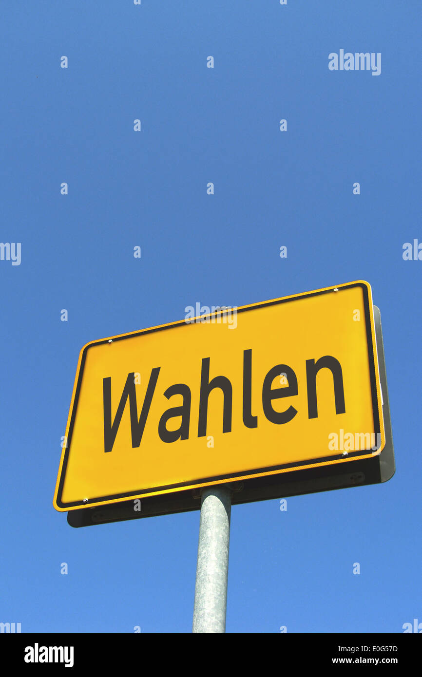 Sign Wahlen, election Stock Photo
