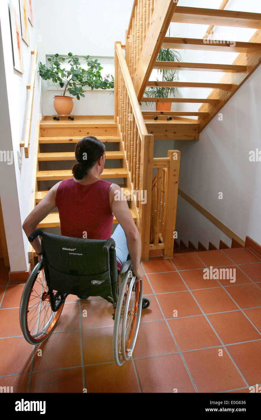 Woman in the wheel chair [], population, population, to, woman, women, gender, society, social classes, people, person, person, Stock Photo