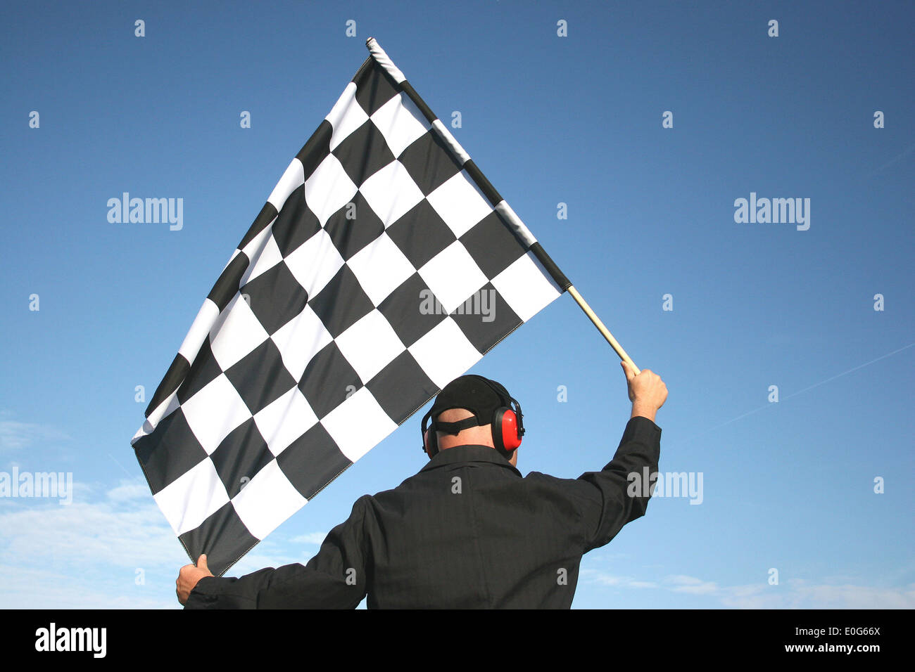 Checkered flag [], concepts, Ambitiously, success, success, successfully, to successful, more successfully, successful, it creat Stock Photo