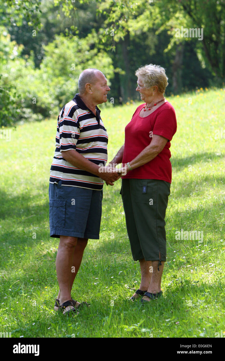 Senior citizen's pair [], 60 +, old, old, old woman, old women, old people,  to old, age, older, older woman, older person, age g Stock Photo - Alamy