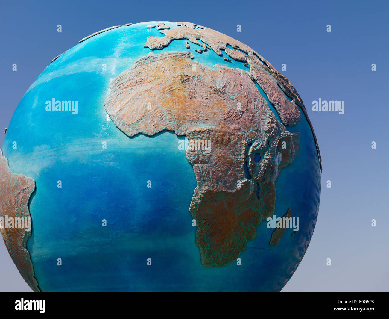 Earth globe sculpture over blue sky in Tokyo Disneysea Stock Photo Alamy