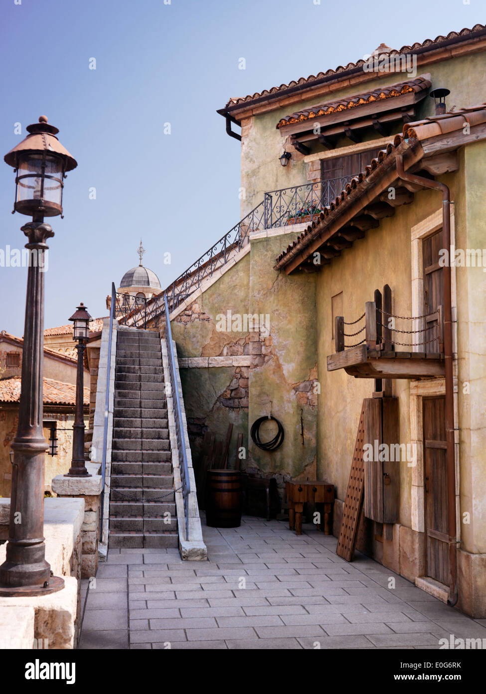 Antique old house in Italian architecture style Stock Photo