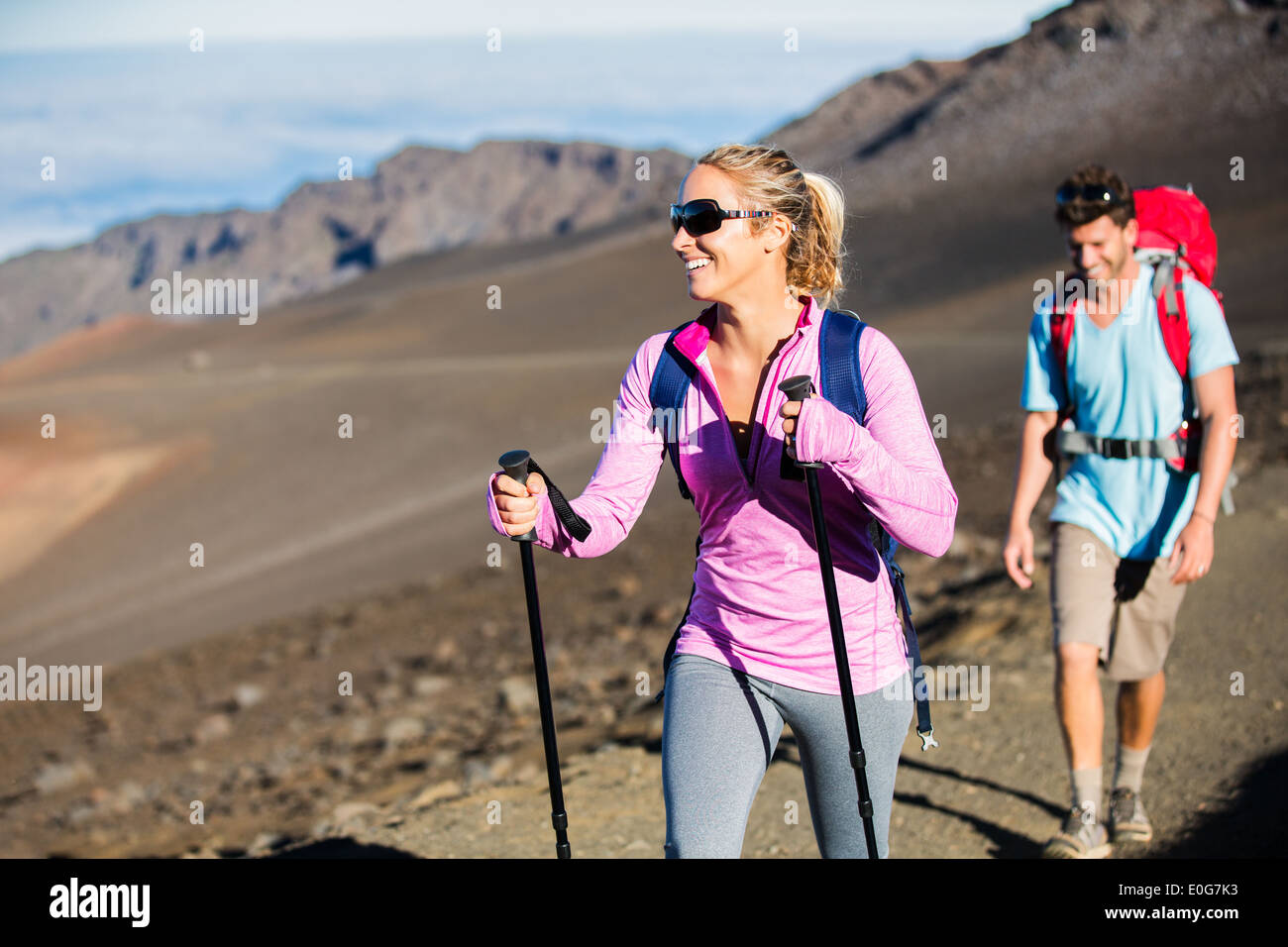 Beautiful woman hiking hi-res stock photography and images - Alamy