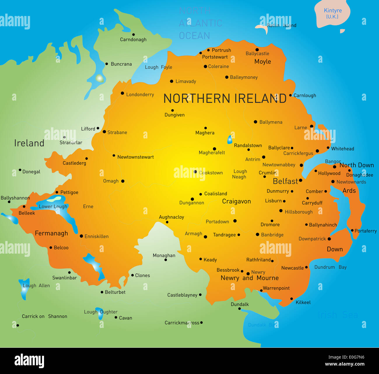 Ballymena Northern Ireland Map Ballymena Map High Resolution Stock Photography And Images - Alamy