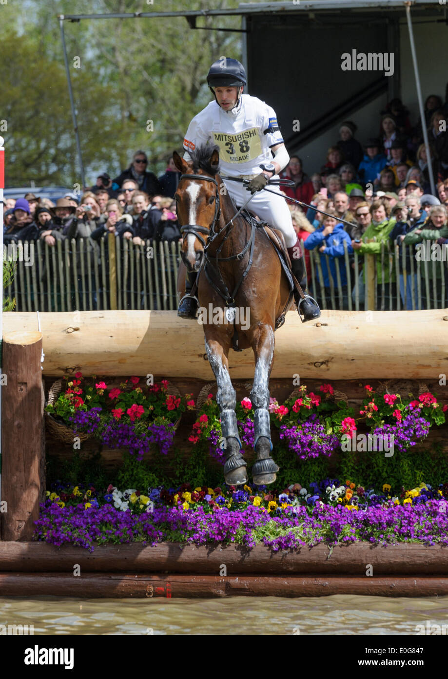 Badminton House, 10th May 2014. Harry Meade and WILD LONE - Cross Country phase, Mitsubishi Motors Badminton Horse Trials Stock Photo