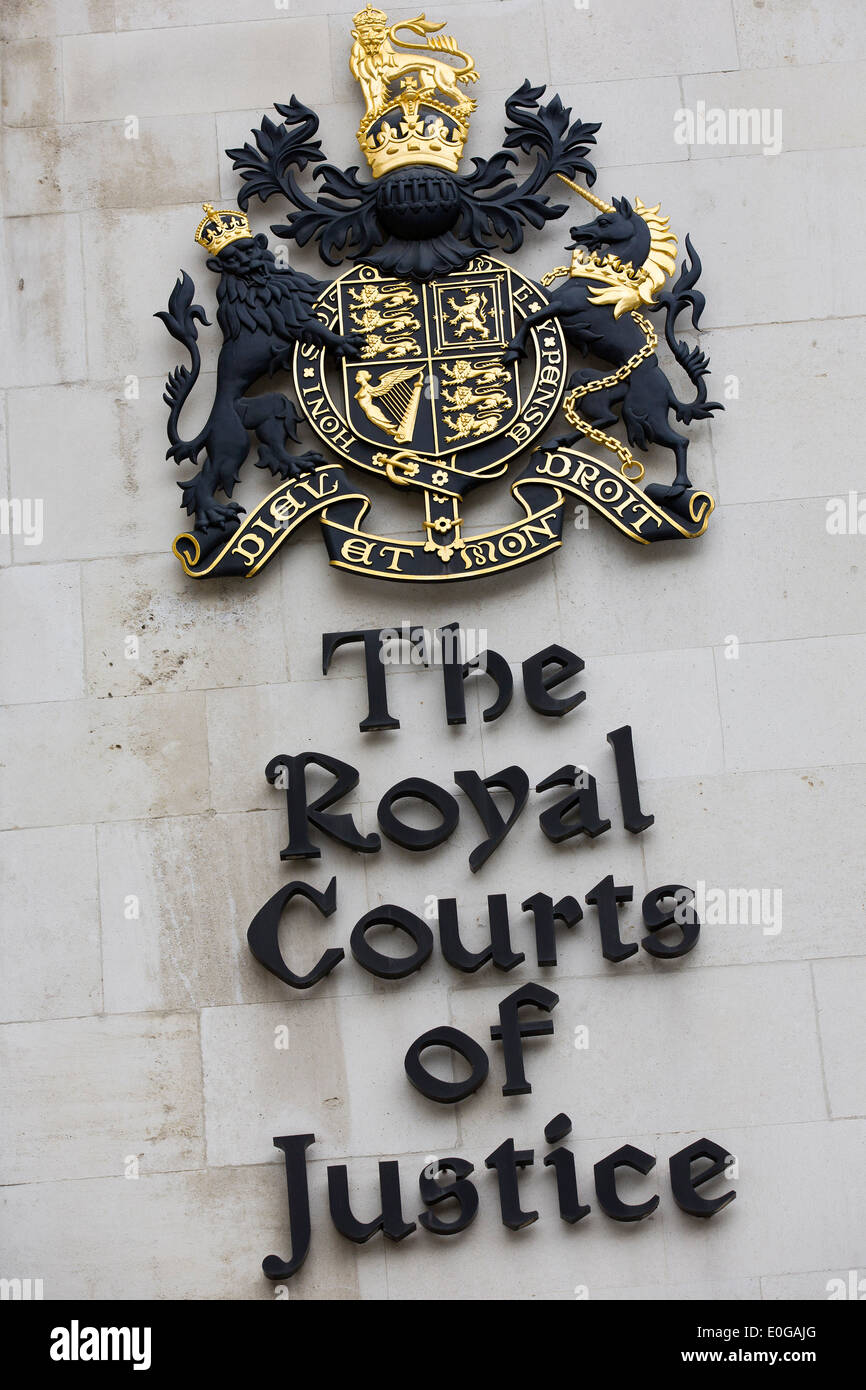 United Kingdom, London : A picture shows a general view GV of the Royal Courts of Justice in Central London. Stock Photo