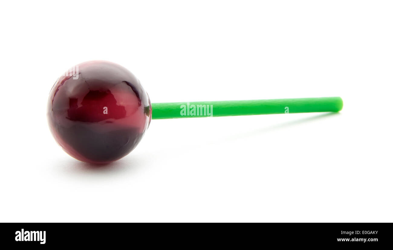 red lollipop isolated on white background Stock Photo - Alamy