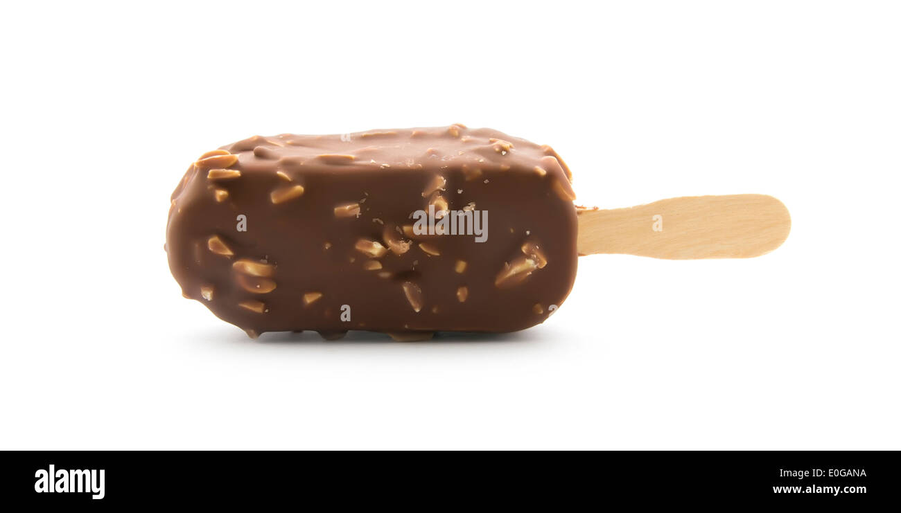 chocolate icecream isolated on white background Stock Photo