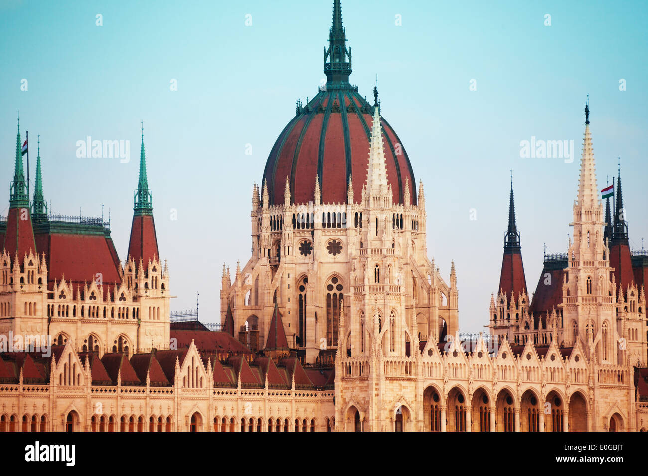 Parliament cupola in Budapest, Hungary Stock Photo