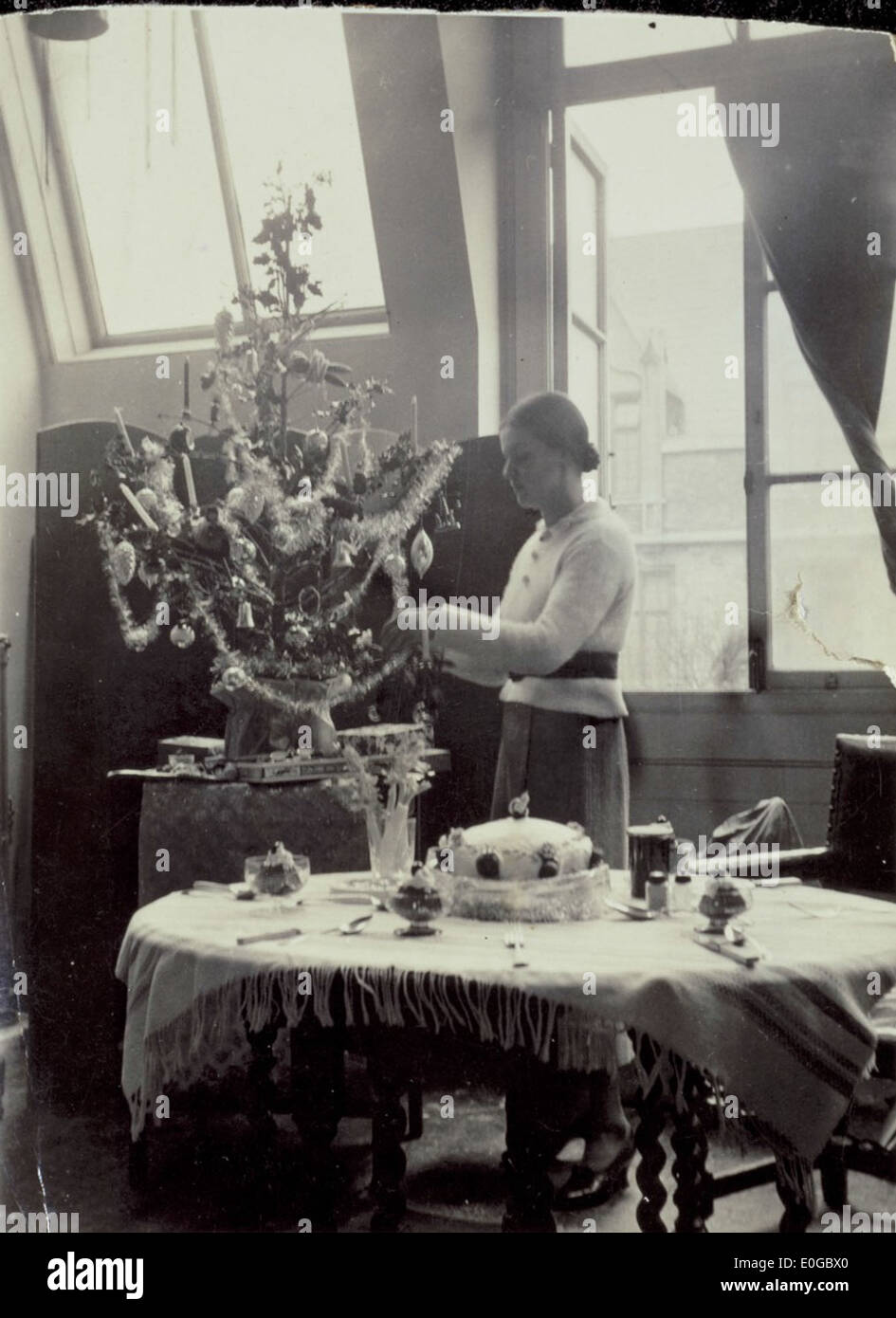 A photograph of Christmas celebrations in London around 1936, showing