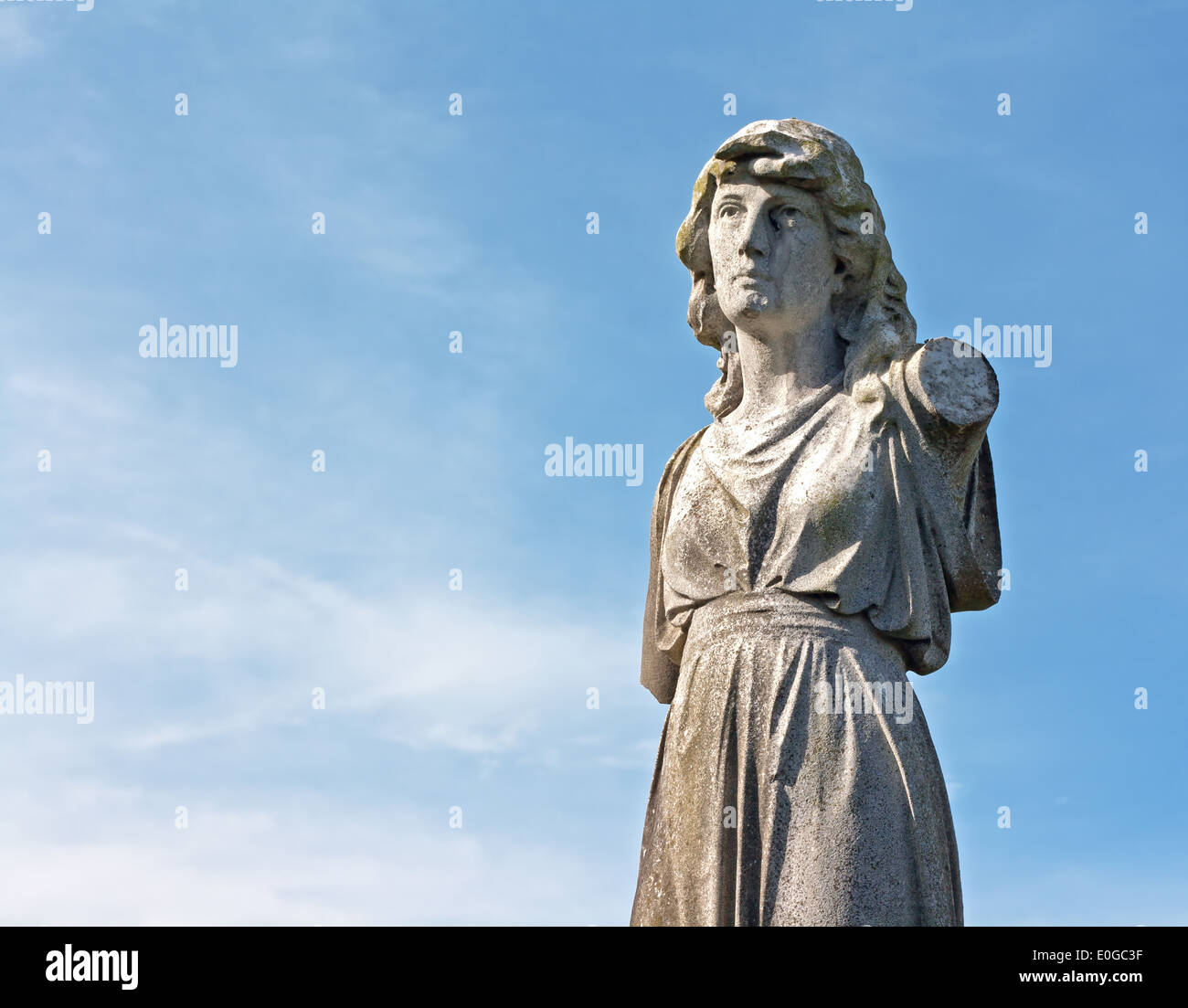Female weathered statue in ancient graveyard Stock Photo Alamy