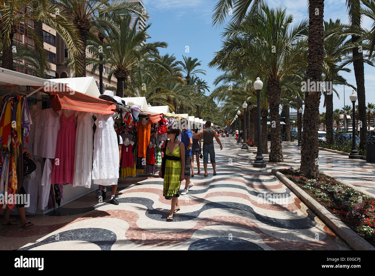 Sales stands, Explanada de Espana, Alicante, Province Alicante, Spain Stock Photo Alamy