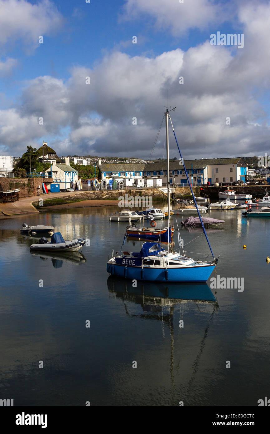 paignton harbour,adventure, antique, arrival, arrive, blue, boat, bridge, clouds, coast, coastal, cockpit, depart, departure, de Stock Photo
