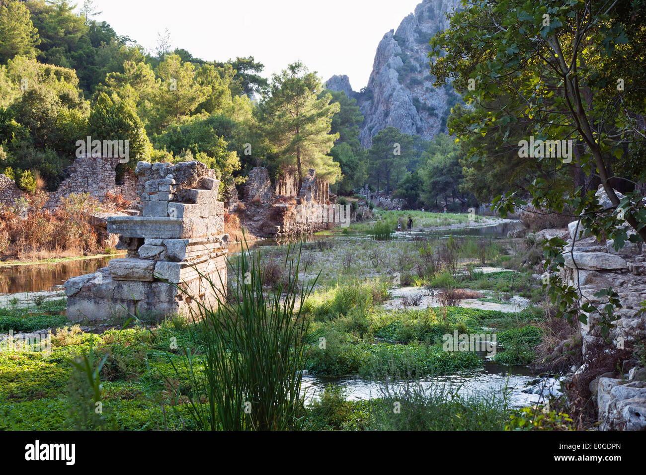 Ruins of a byzantine basilica, Ruins of ancient Olympos, lycian coast, Lycia, Mediterranean Sea, Turkey, Asia Stock Photo
