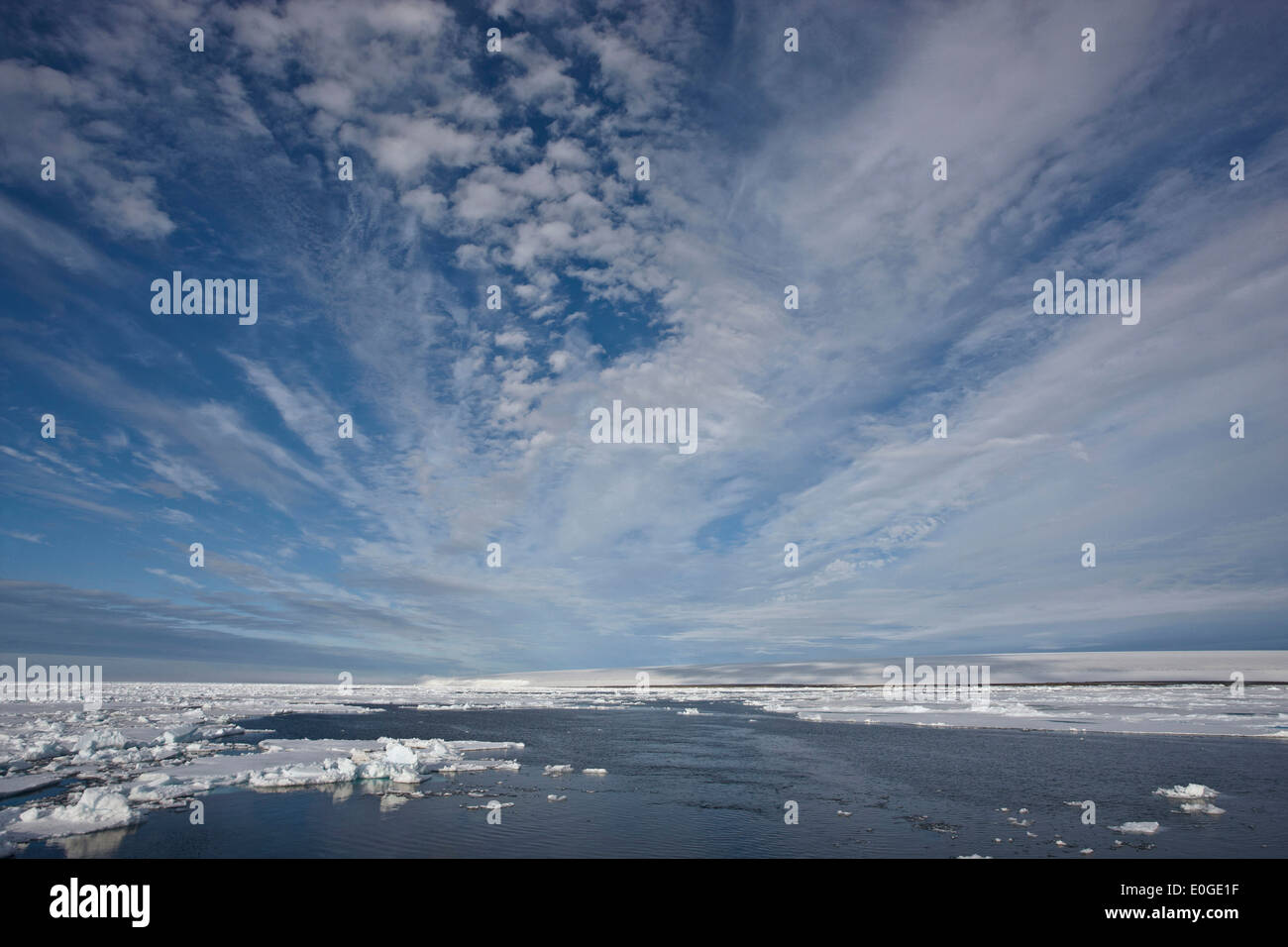 Clouds above the sea, Lagoya, Arctic Ocean, Svalbard, Norway, Europe Stock Photo