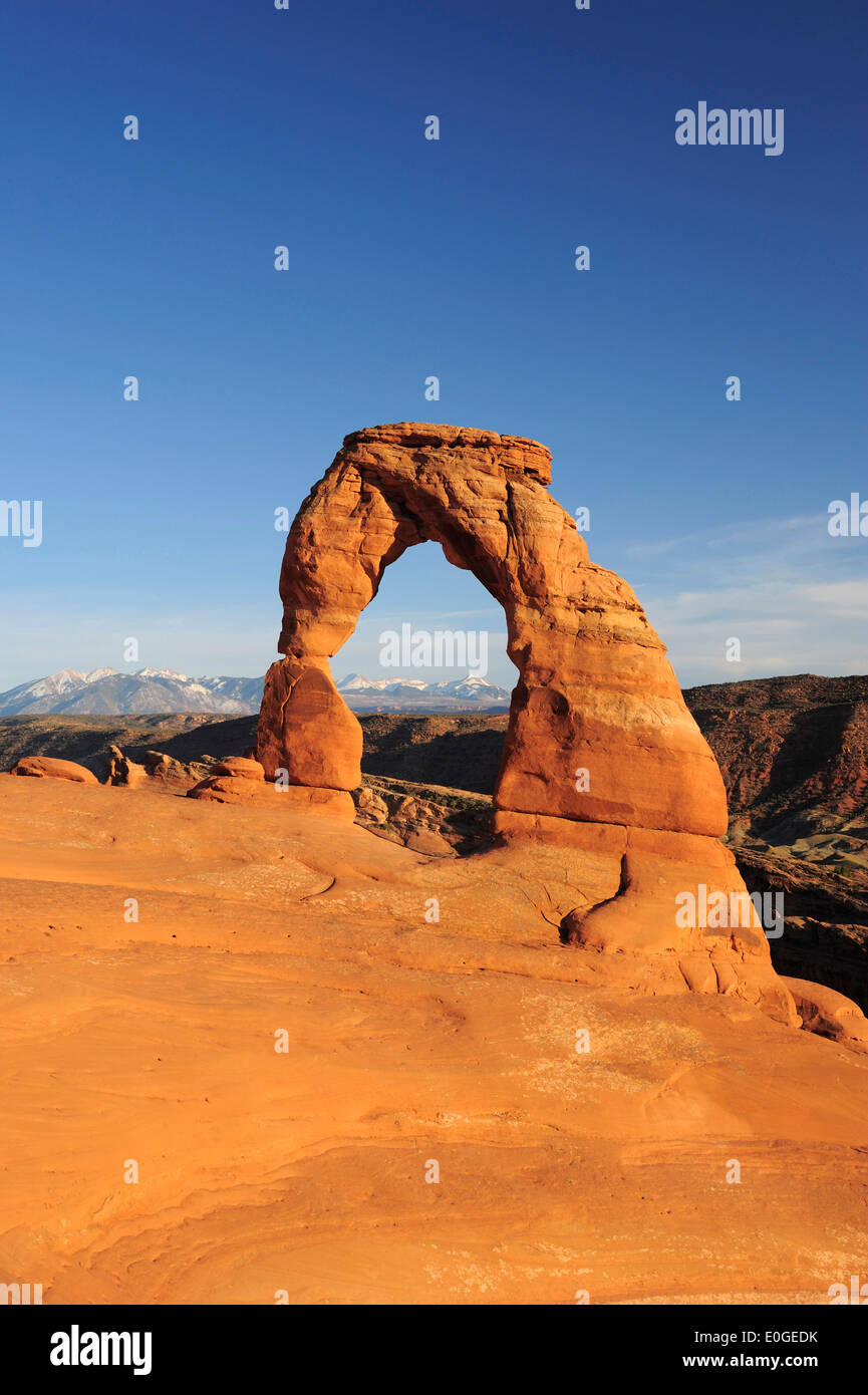 Delicate Arch in the sunlight, Arches National Park, Moab, Utah, Southwest, USA, America Stock Photo