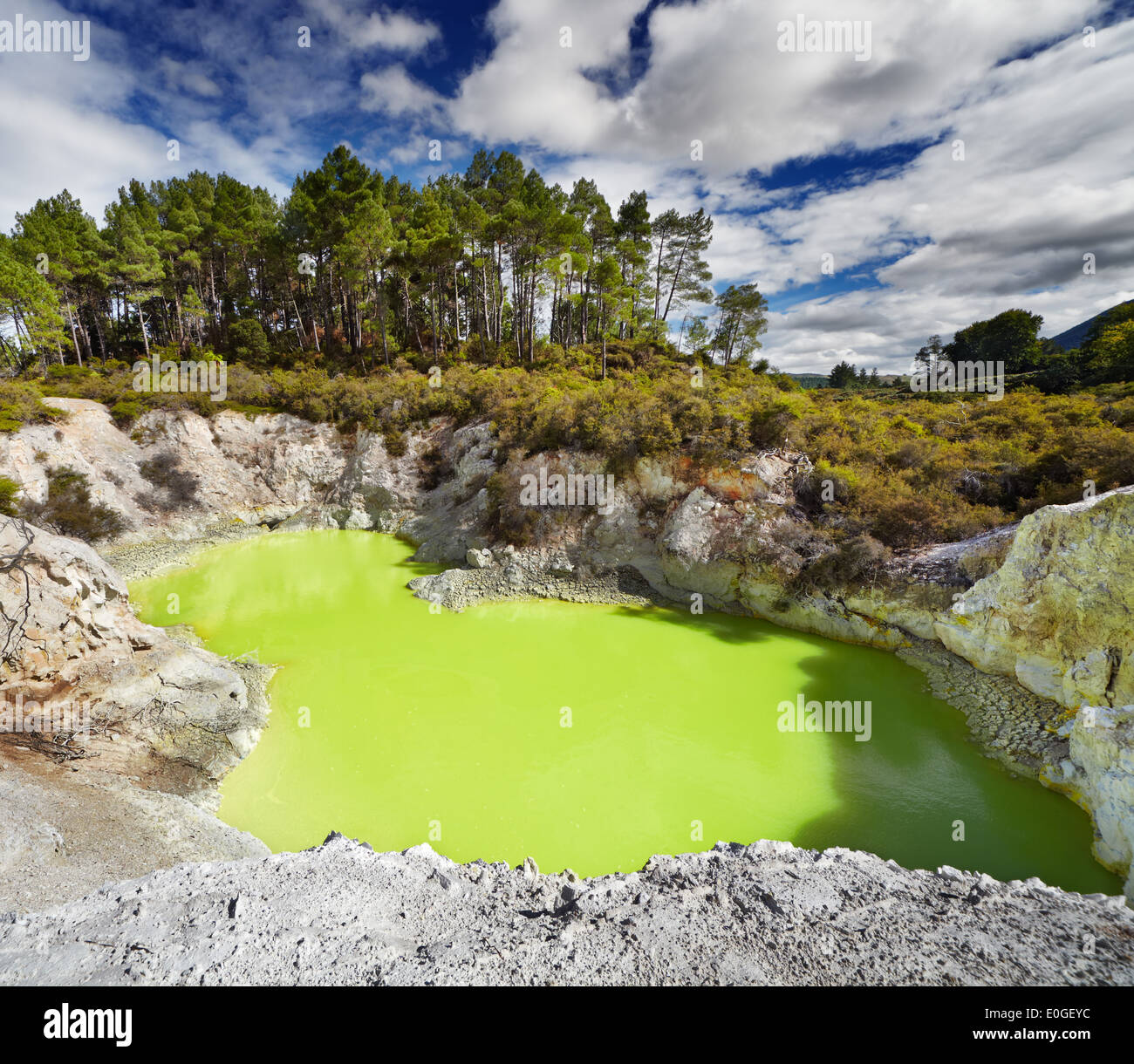 Devil's Bath pool in Waiotapu Thermal Reserve, Rotorua, New Zealand Stock Photo