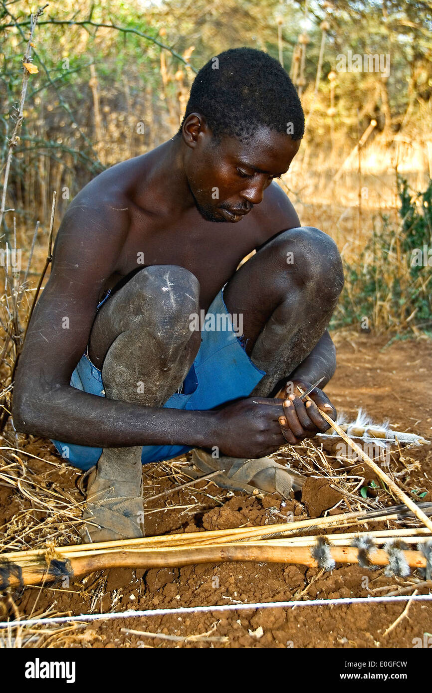 Hadzabe Hunter Brine Eyasi Northern Tanzania Hadzabe Hunter Lake