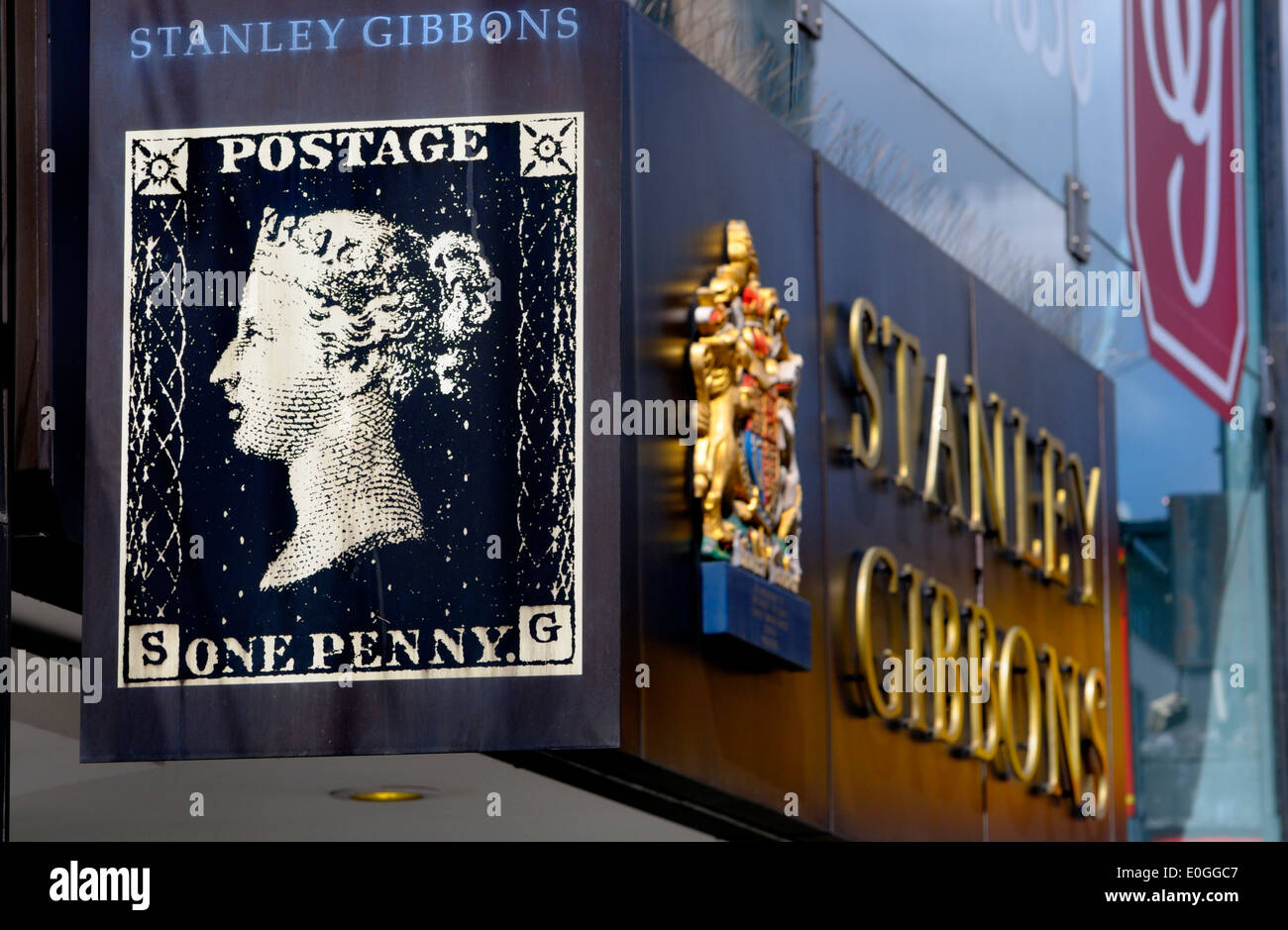 London, England, UK. Stanley Gibbons stamp shop in the Strand Stock