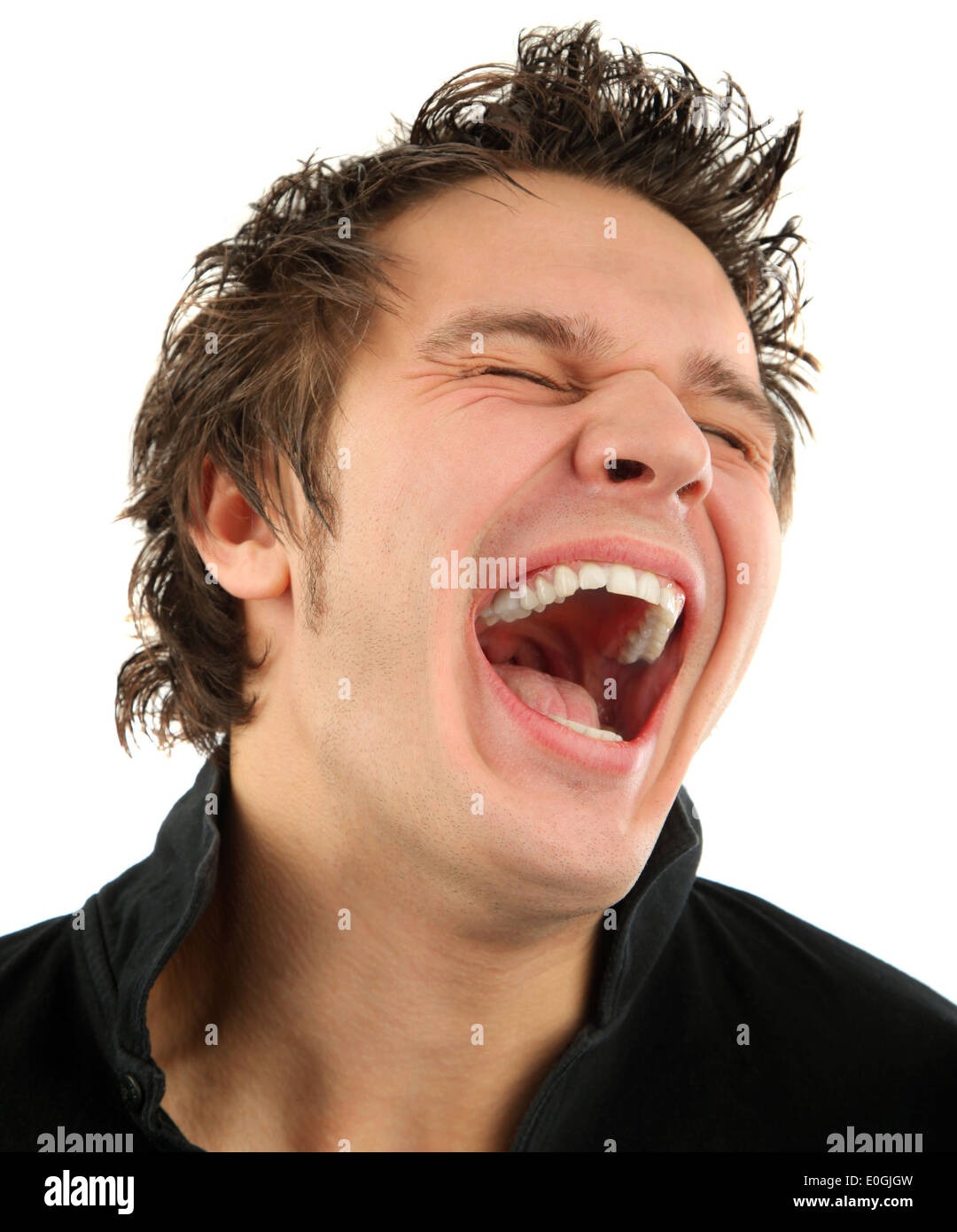 Радостное лицо. Смеяться над. Человек ржет. Долгий смех. Улыбающийся человек.