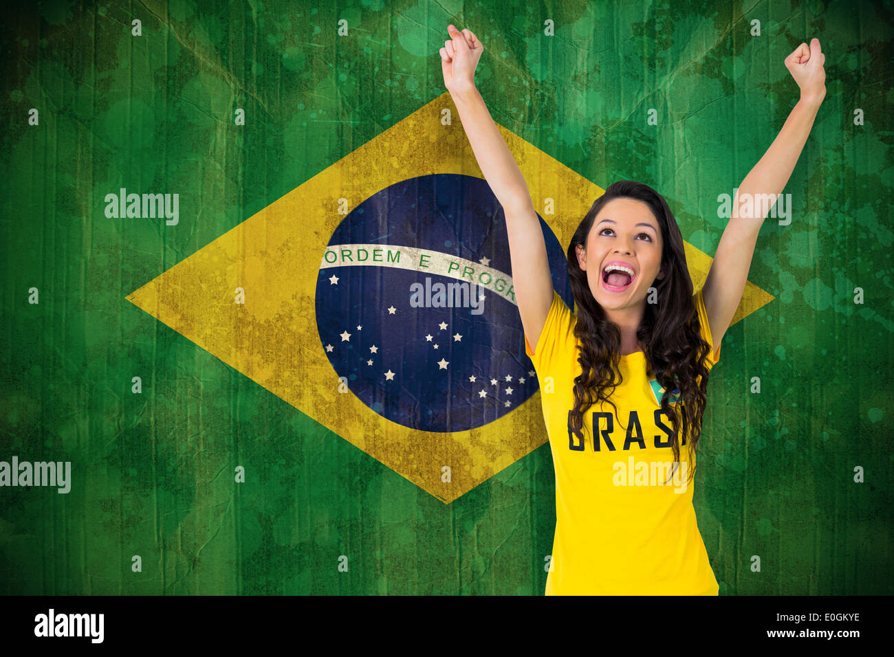 Cropped View Smiling Football Fan Yellow Shirt Brazil Sign Isolated Stock  Photo by ©VitalikRadko 354079202