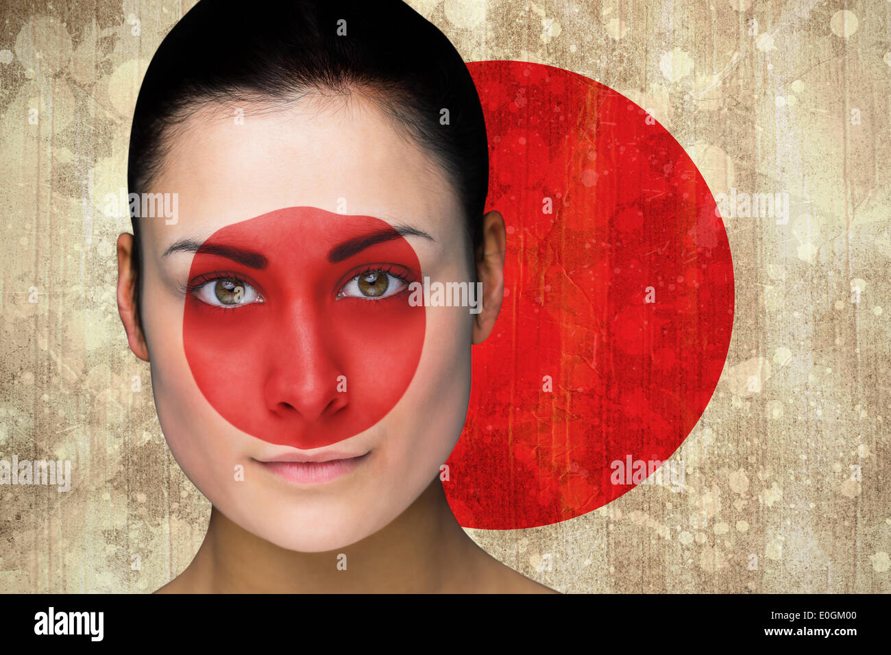 Beautiful football fan in face paint Stock Photo Alamy