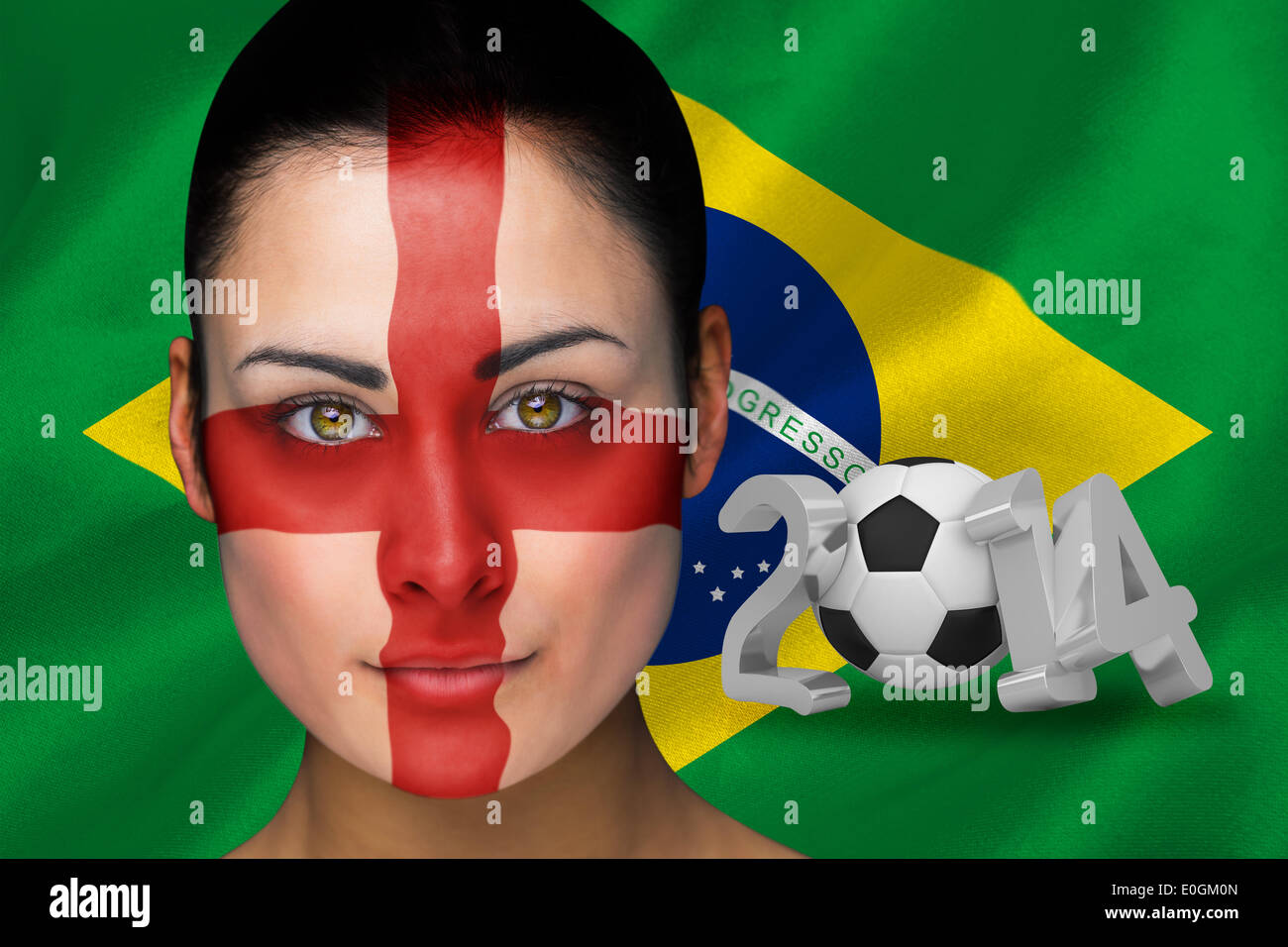 England football fan face paint woman hires stock photography and