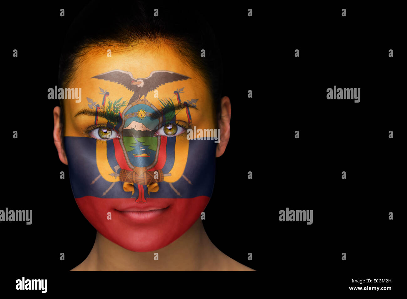 Ecuador football fan in face paint Stock Photo - Alamy
