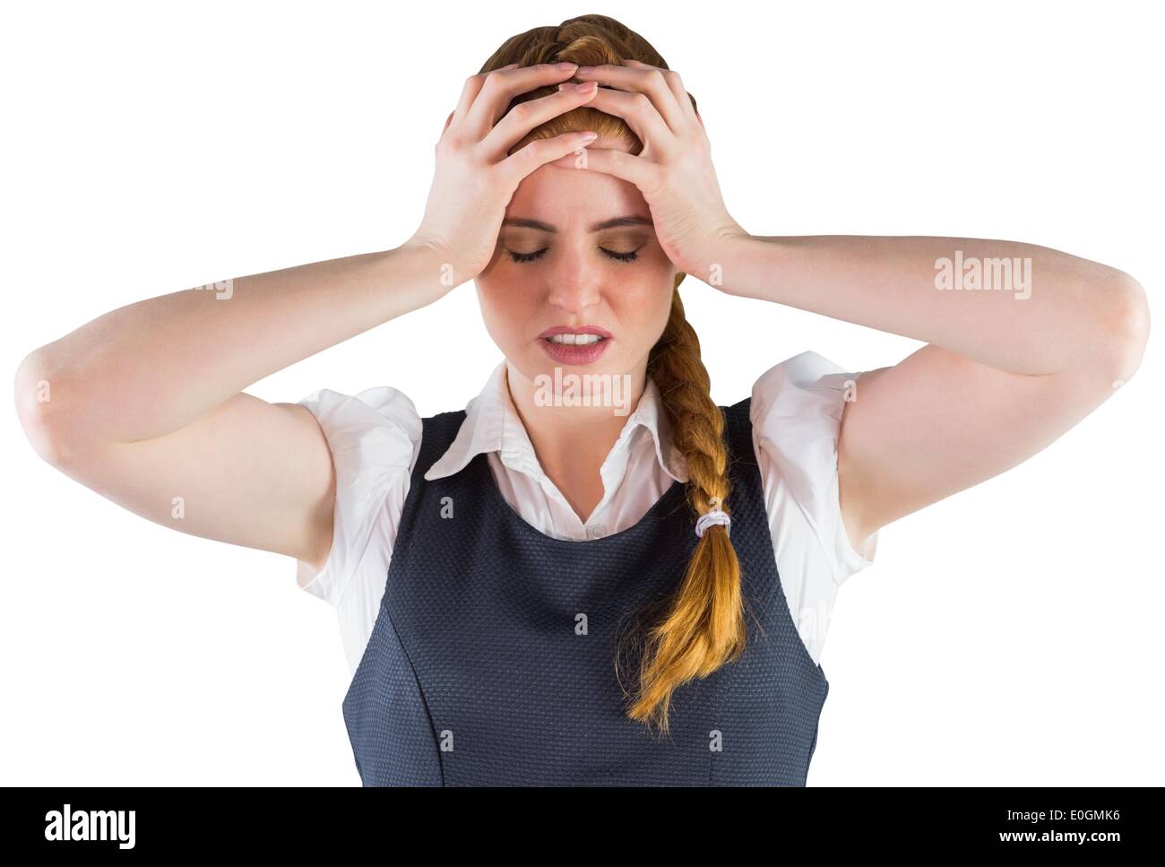 Angry stressed redhead woman hi-res stock photography and images - Alamy