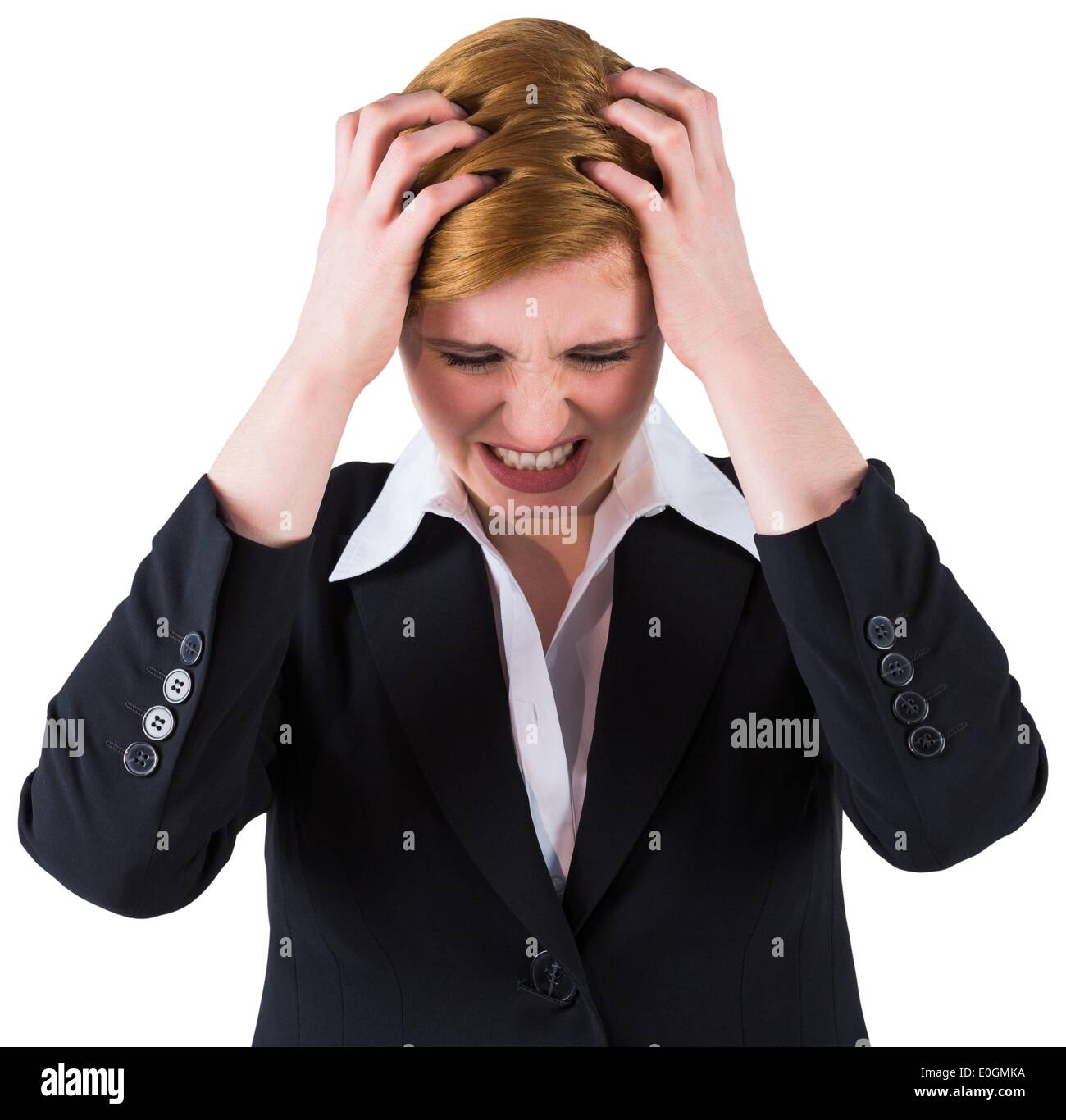 Angry stressed redhead woman hi-res stock photography and images - Alamy