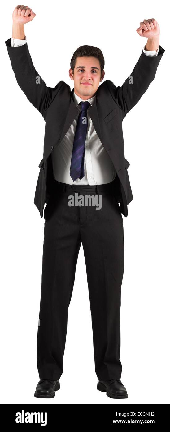 Businessman cheering camera hi-res stock photography and images - Alamy