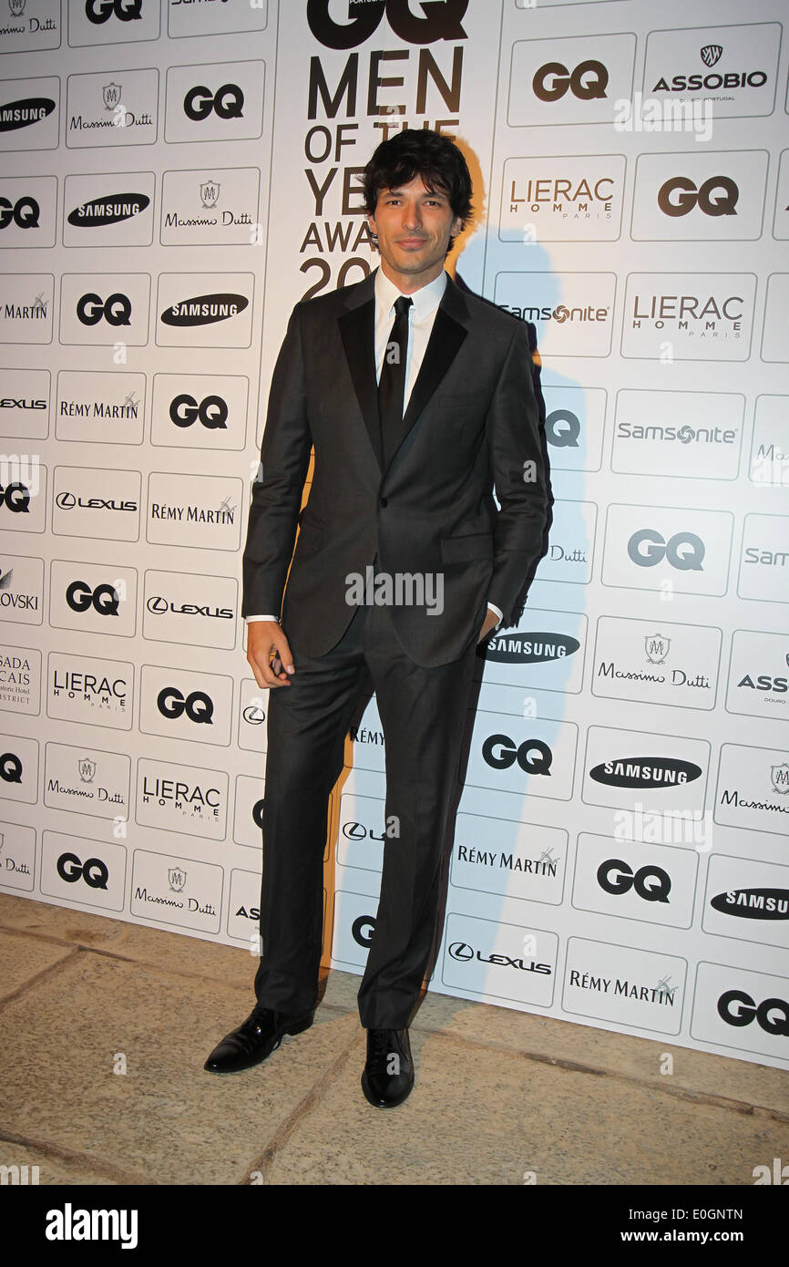 Cascais Village, Portugal. 11th May, 2014. Spanish model Andres Velencoso posing at the restaurant Pousada de Cascais, Cascais Village in Portugal, for GQ Men of the Year Awards 2014. © images4/Alamy Live News Stock Photo